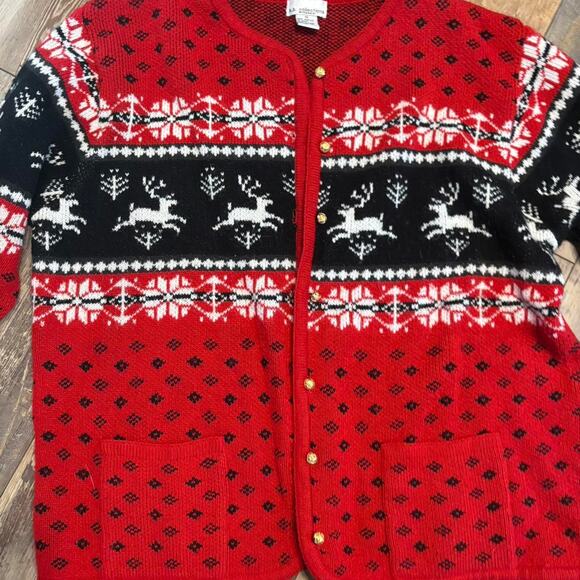 Red and black vintage Christmas Holiday | Grandma Sweater - Picture 2 of 6